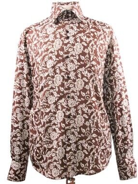 Daniel Ellissa XL 17 1/2 Mens Brown Dress Shirt Free Shipping